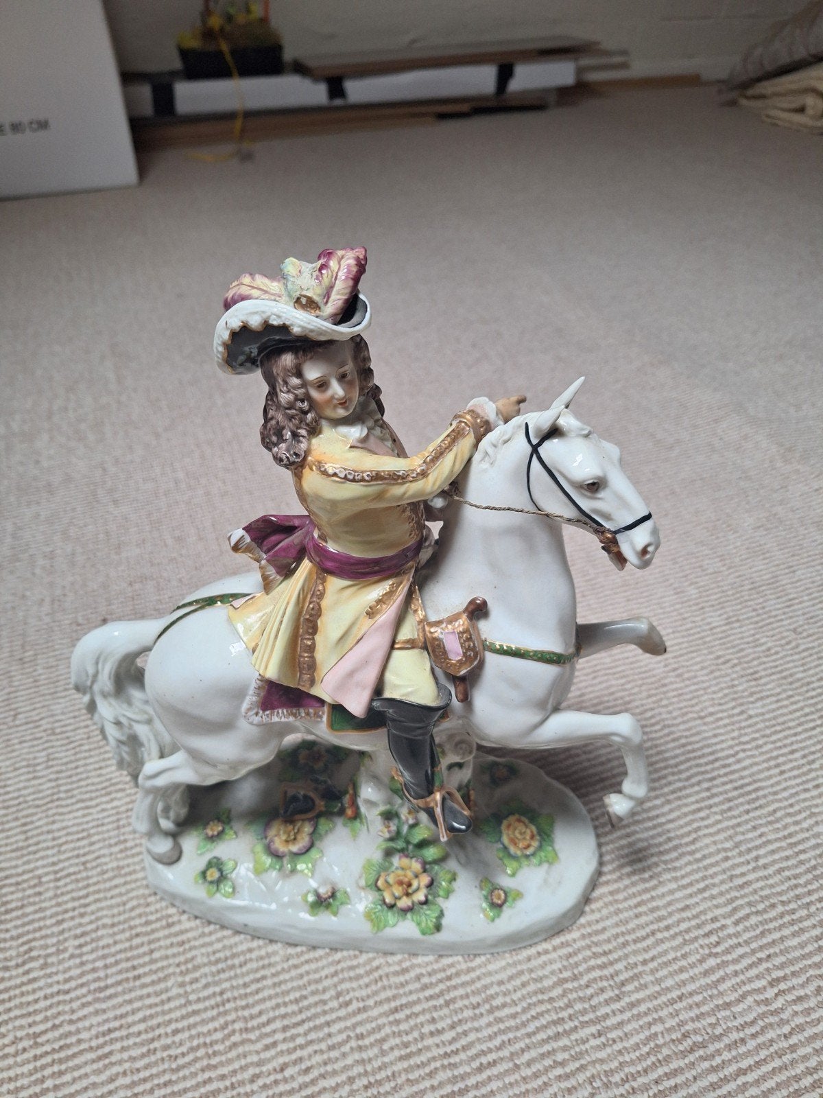 porseleinen beeld ruiter te paard., Ophalen of Verzenden