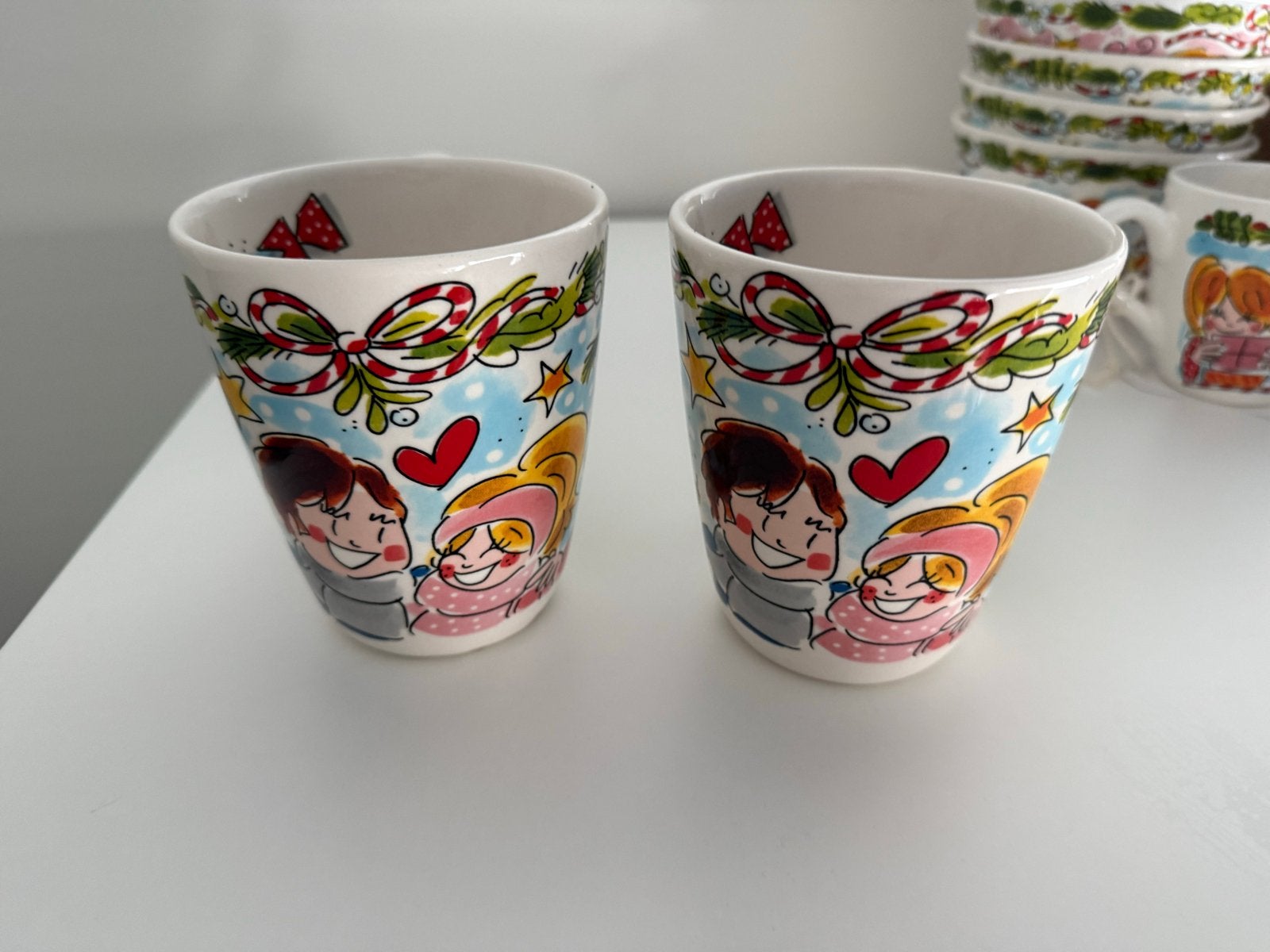 Blond Amsterdam Kerst Mokken - Set van 2, Keramiek, Zo goed als nieuw, Modern, Blond Amsterdam