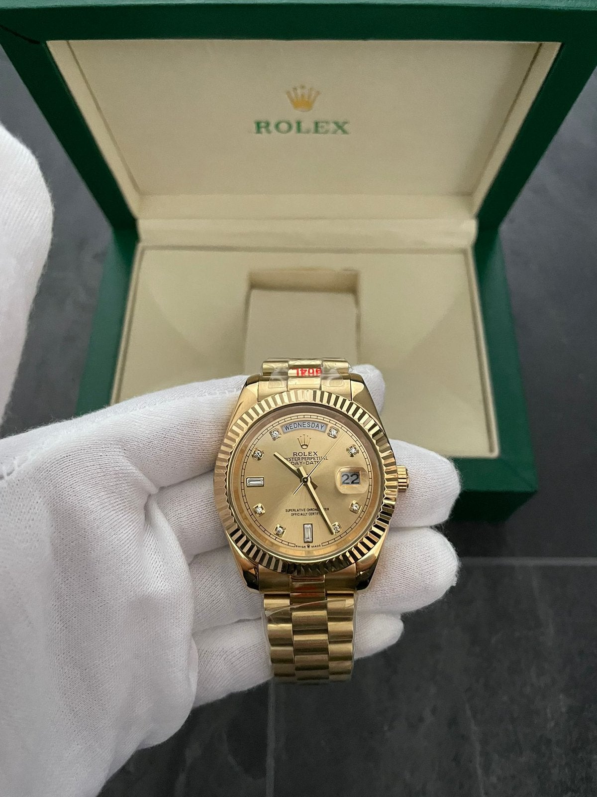 Rolex Day-Date 40MM horloge te koop!, Staal, Rolex, Nieuw, Ophalen of Verzenden