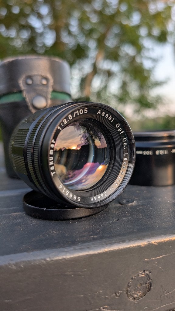 Asahi Pentax Takumar 1:2.8/105 lens, Beschermhoes/tas, M42, Standaardlens, Pentax