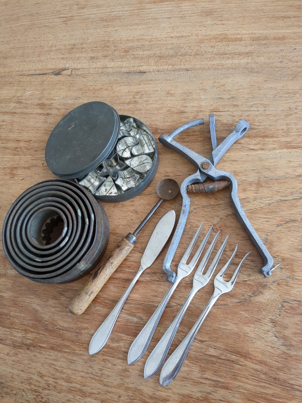 Oude keukenspulletjes, Ophalen of Verzenden, Rvs of Chroom