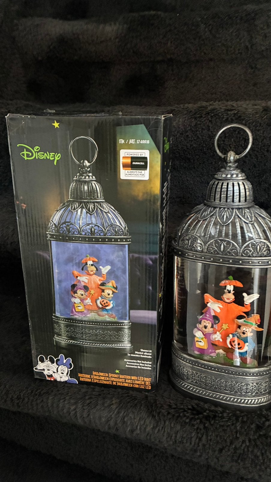 Mooie halloween spooky lantaren met led licht, Verzamelen, Disney, Ophalen of Verzenden, Mickey Mouse, Zo goed als nieuw, Beeldje of Figuurtje