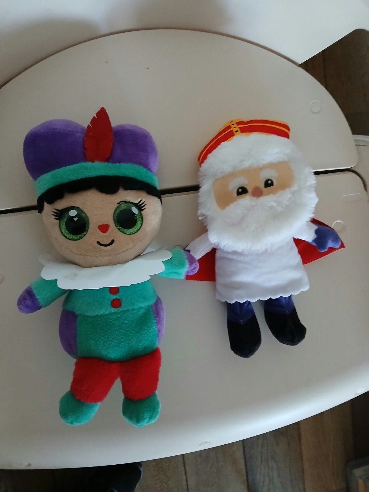 Knuffels Sint en Piet 2x Sint 20 cm Piet 25 cm., Ophalen of Verzenden, Gebruikt