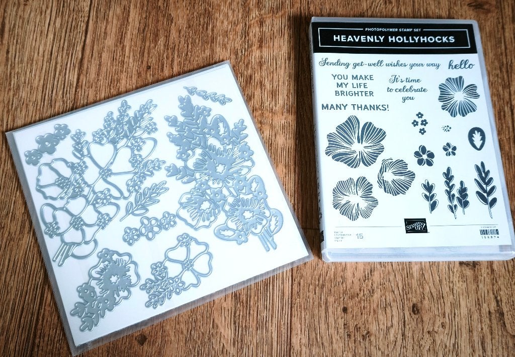 Stampin up stempels met dies Heavenly Hollyhocks, Hobby en Vrije tijd, Stempelen, Ophalen of Verzenden, Zo goed als nieuw, Clearstamp