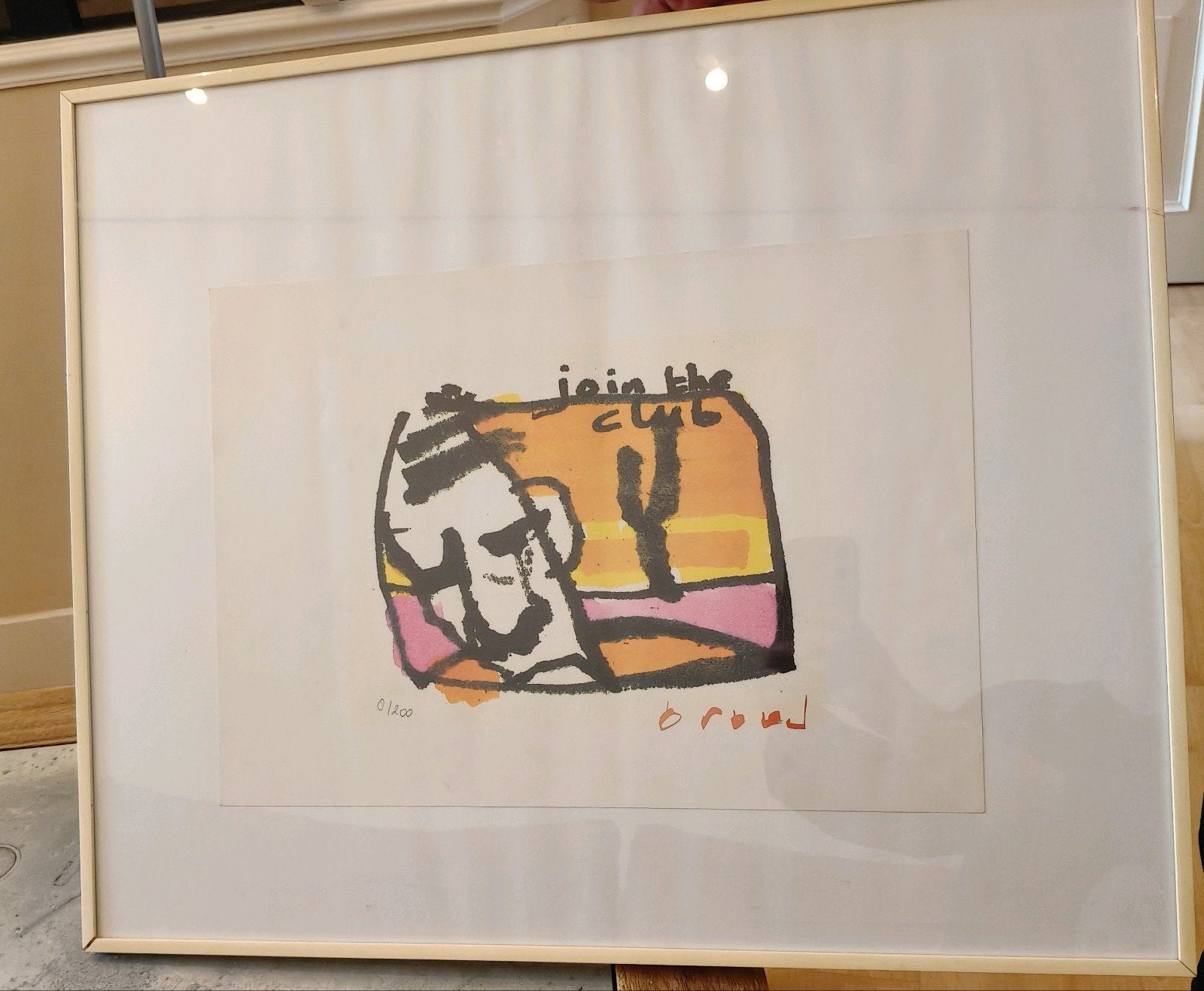 Herman Brood Zeefdruk: "Join the Club", Ophalen, Figuren, Papier/karton, Ingelijst