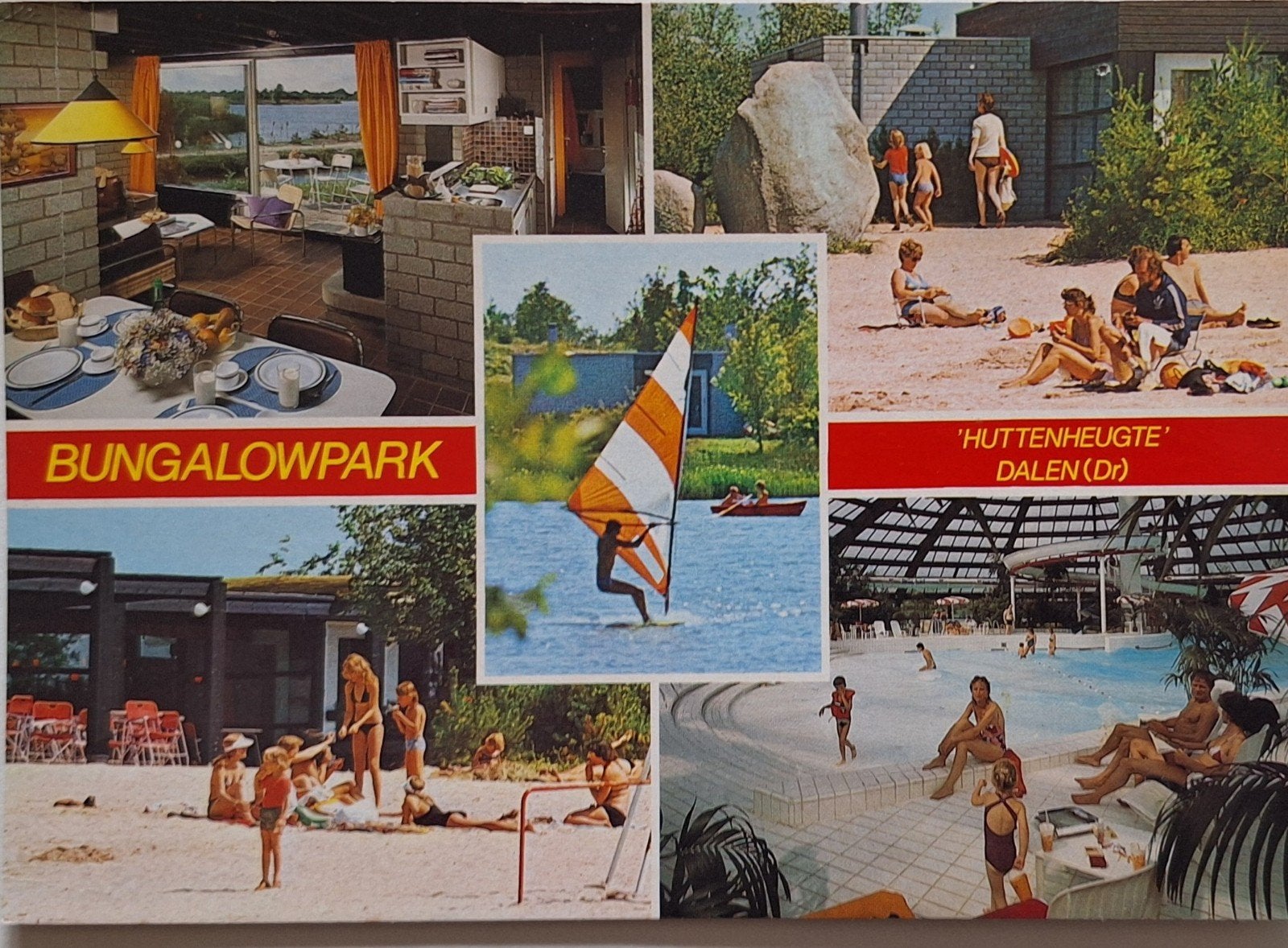 Oude ansichtkaart Bungalowpark Huttenheugte Dalen (Dr)