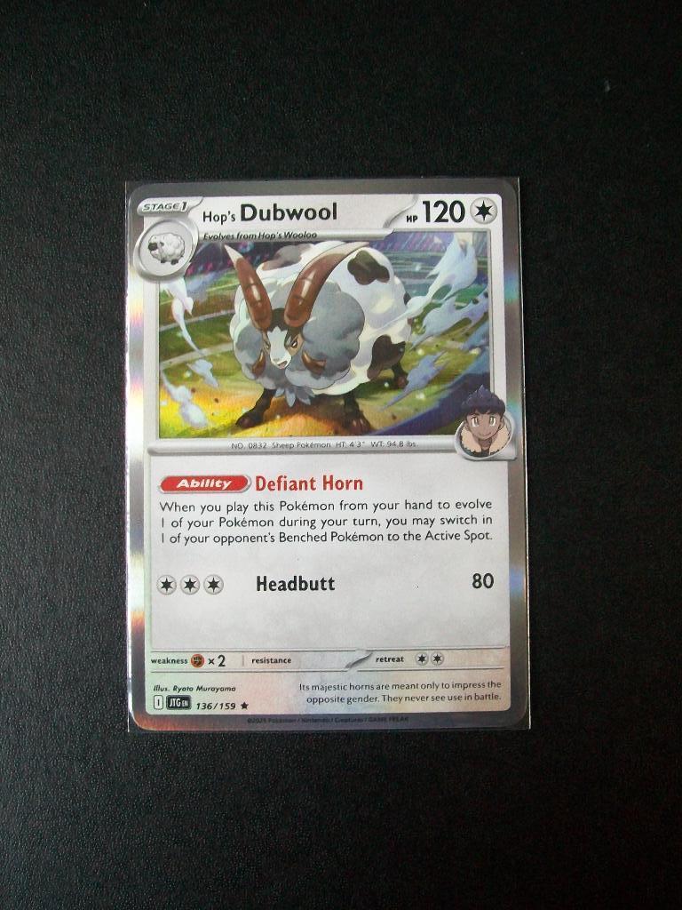 8629. Nieuwe Pokemon Kaart Holo Rare Hop's DUBWOOL (136/159), Verzenden, Nieuw, Losse kaart, Foil