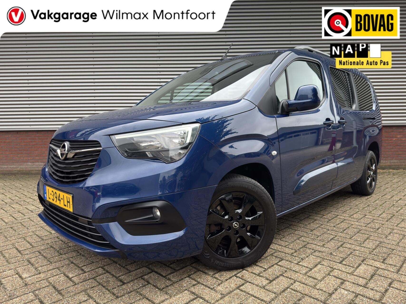 Opel Combo Life 1.2 Turbo L2H1 Edition 7p.|Stoelverwarming|A, Stof, Met garantie (alle), Blauw, 7 stoelen