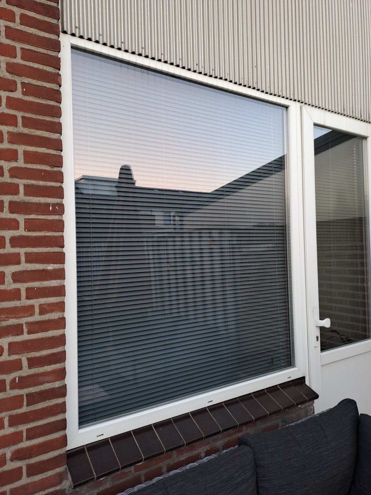 Groot gevelraam met kunststof kozijn en HR++ glas, Ophalen, Gevelraam of Ruit, 160 cm of meer, Zo goed als nieuw