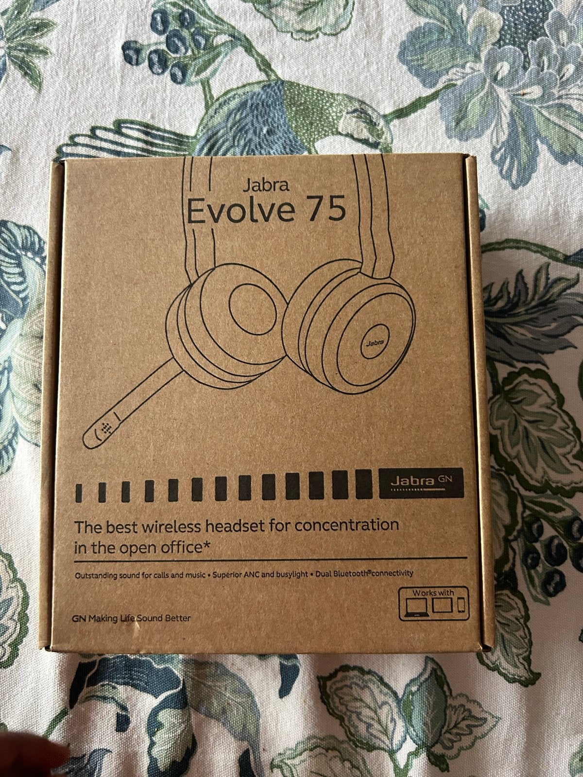 Jabra Evolve 75 Draadloze Headset met Noise Cancelling, Bluetooth, Nieuw, Ophalen of Verzenden, Over-ear