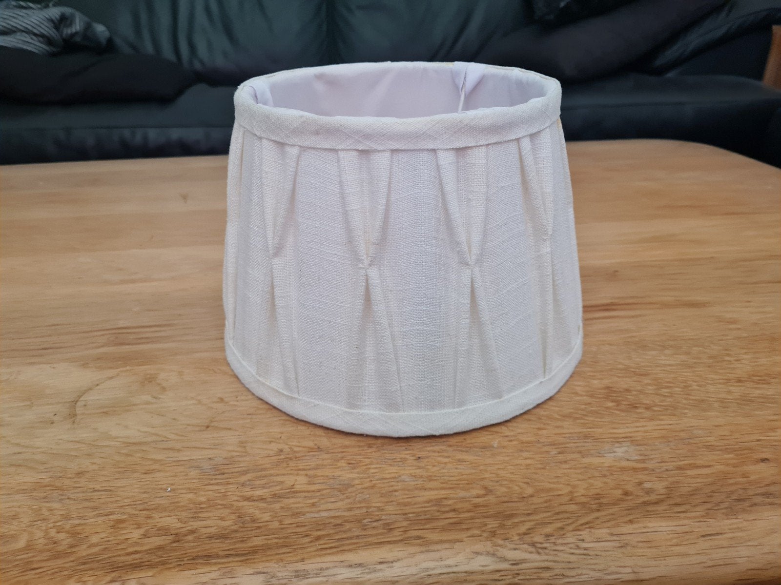 Set van 2 crèmekleurige stoffen lampenkappen, Huis en Inrichting, Ophalen of Verzenden, Tafellamp, Textiel