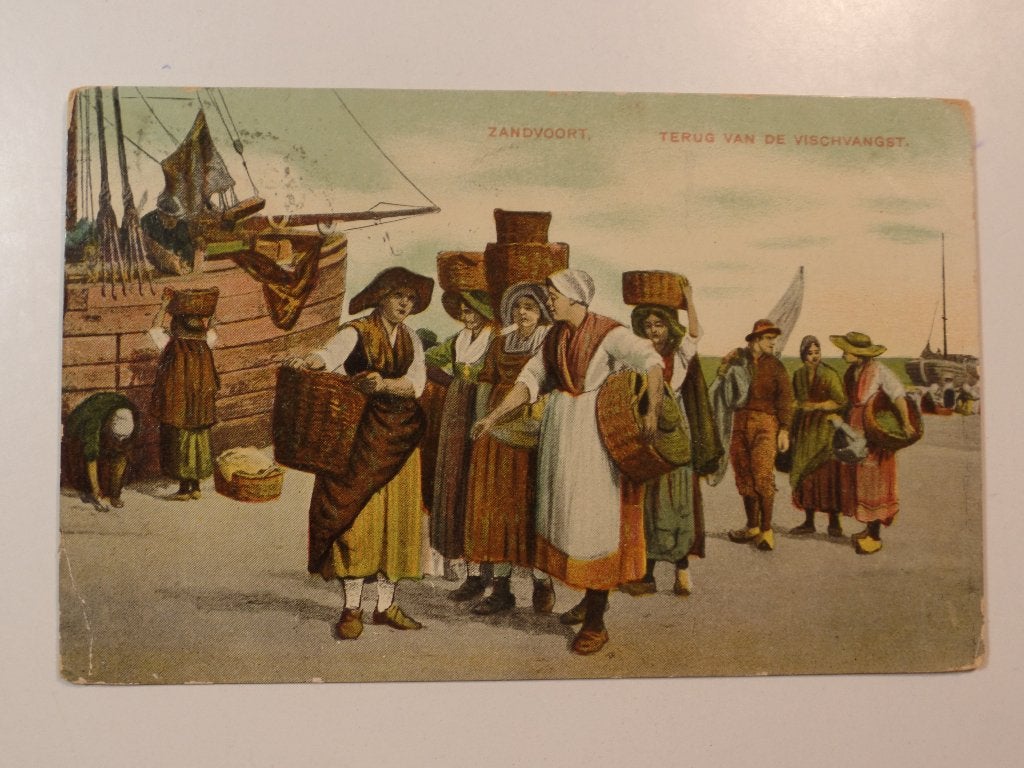 Zandvoort visserij klederdracht, Ophalen of Verzenden, Voor 1920, Gelopen, Noord-Holland
