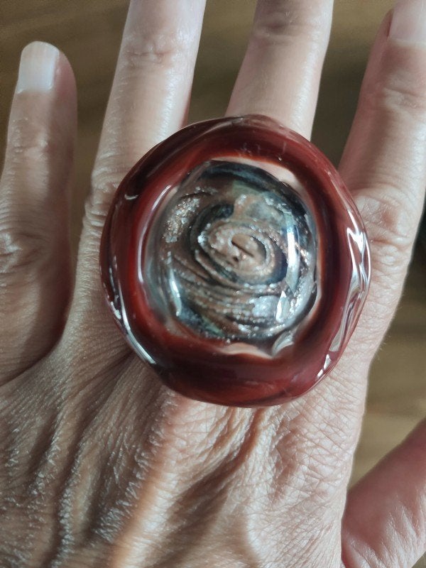 ring van Murano glas, Sieraden, Tassen en Uiterlijk, Ringen, Overige kleuren, Verzenden, Zo goed als nieuw, Dame