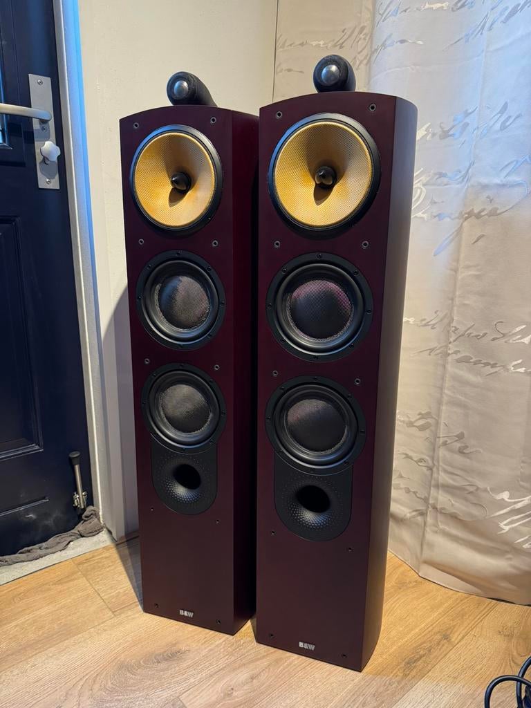 Mooie B&W 804N Nautilus Luidsprekers - Red Cherrywood, -, -, Ophalen of Verzenden, Zo goed als nieuw