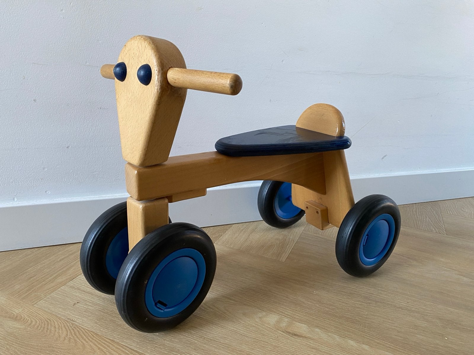 Van Dijk loopfiets blauw - beukenhout, Ophalen, Gebruikt, Loopfiets