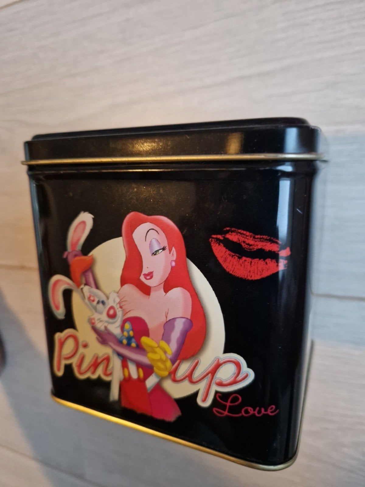 1988 blik who framed roger rabbit ? blikken opbergdoos, Ophalen of Verzenden, Overige figuren, Gebruikt, Overige typen