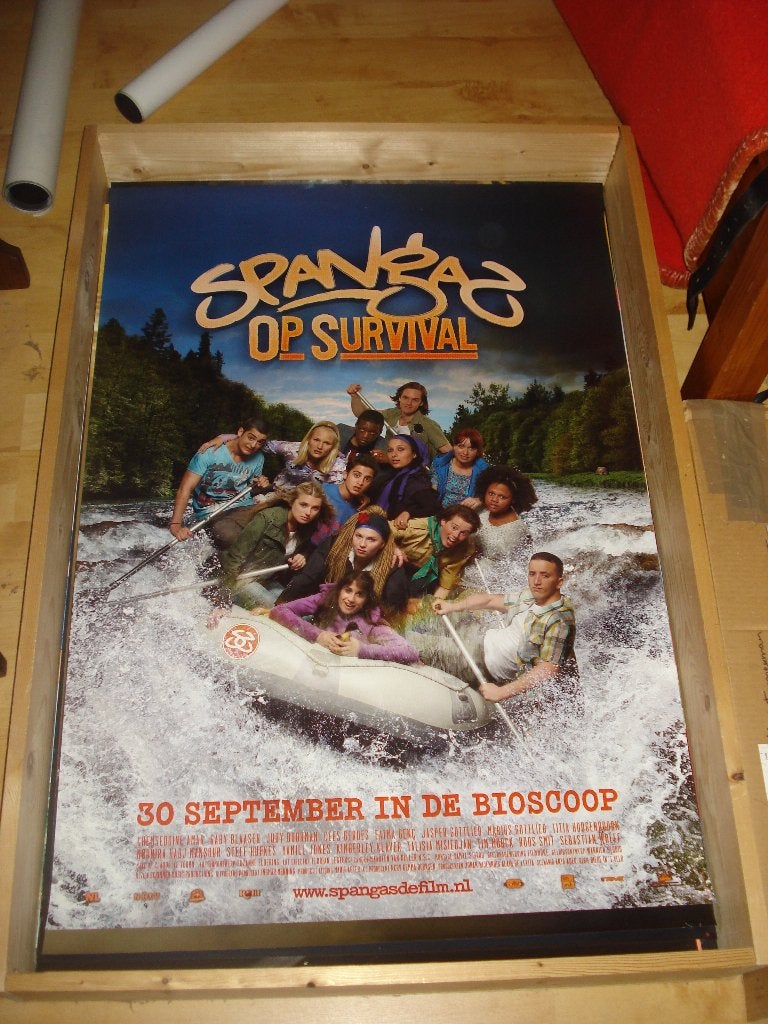 Spangas op survival Filmposter, Ophalen, Zo goed als nieuw, A1 t/m A3, Film en Tv