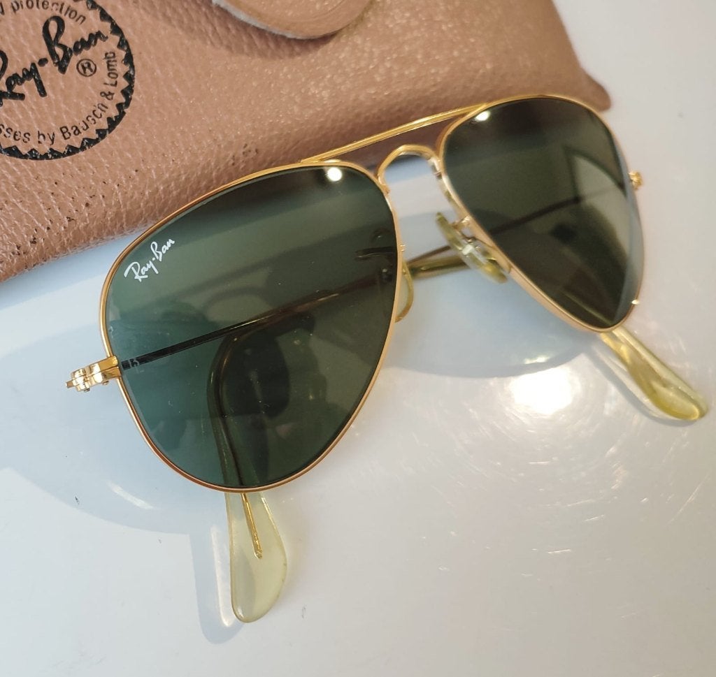 Vintage B&L piloten zonnebril Ray-Ban Aviator 52mm A30, Ray-Ban USA, Gebruikt, Zonnebril, Overige kleuren