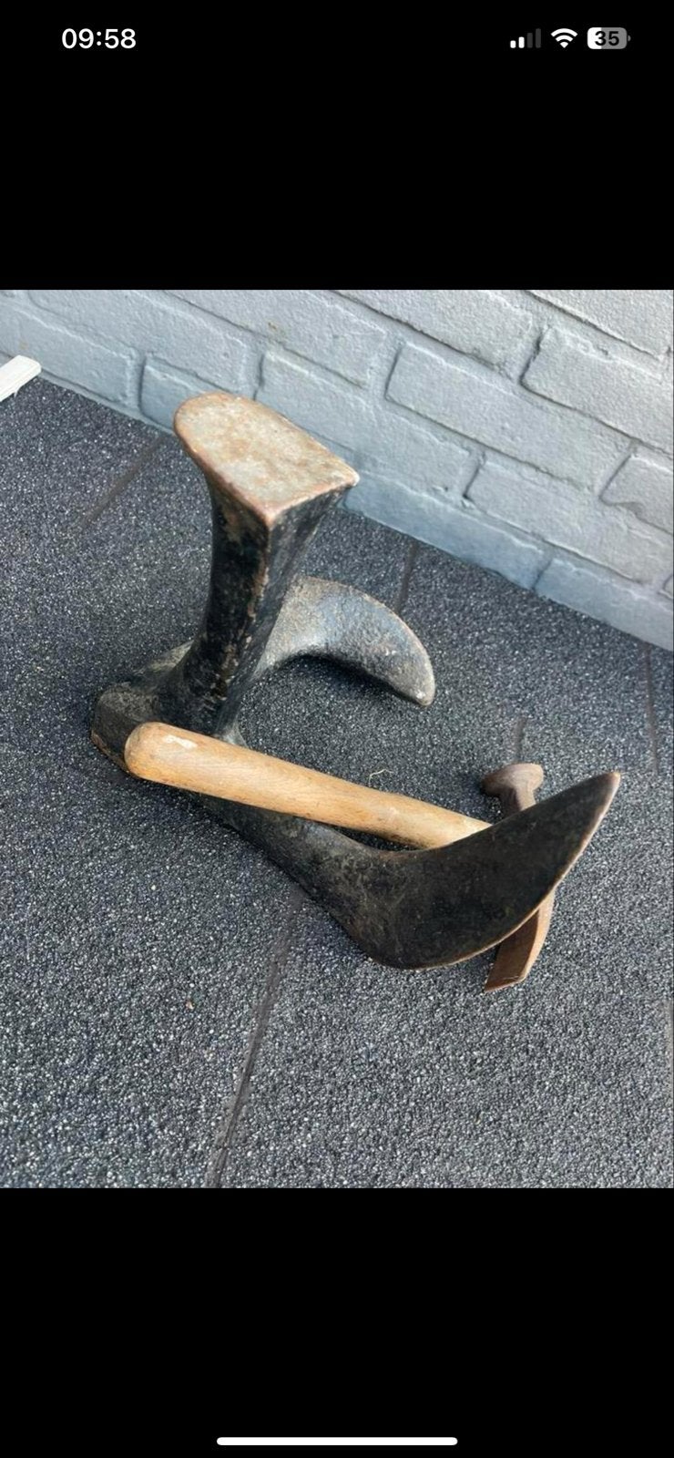 Antieke schoenmakersleest met hamer, Antiek en Kunst, Antiek | Gereedschap en Instrumenten, Ophalen of Verzenden