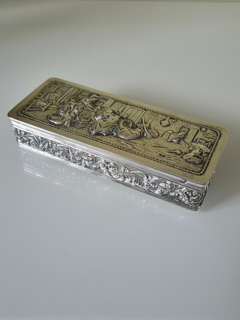 Zilveren vintage theelepeldoosje 494, Antiek en Kunst, Ophalen of Verzenden, Zilver