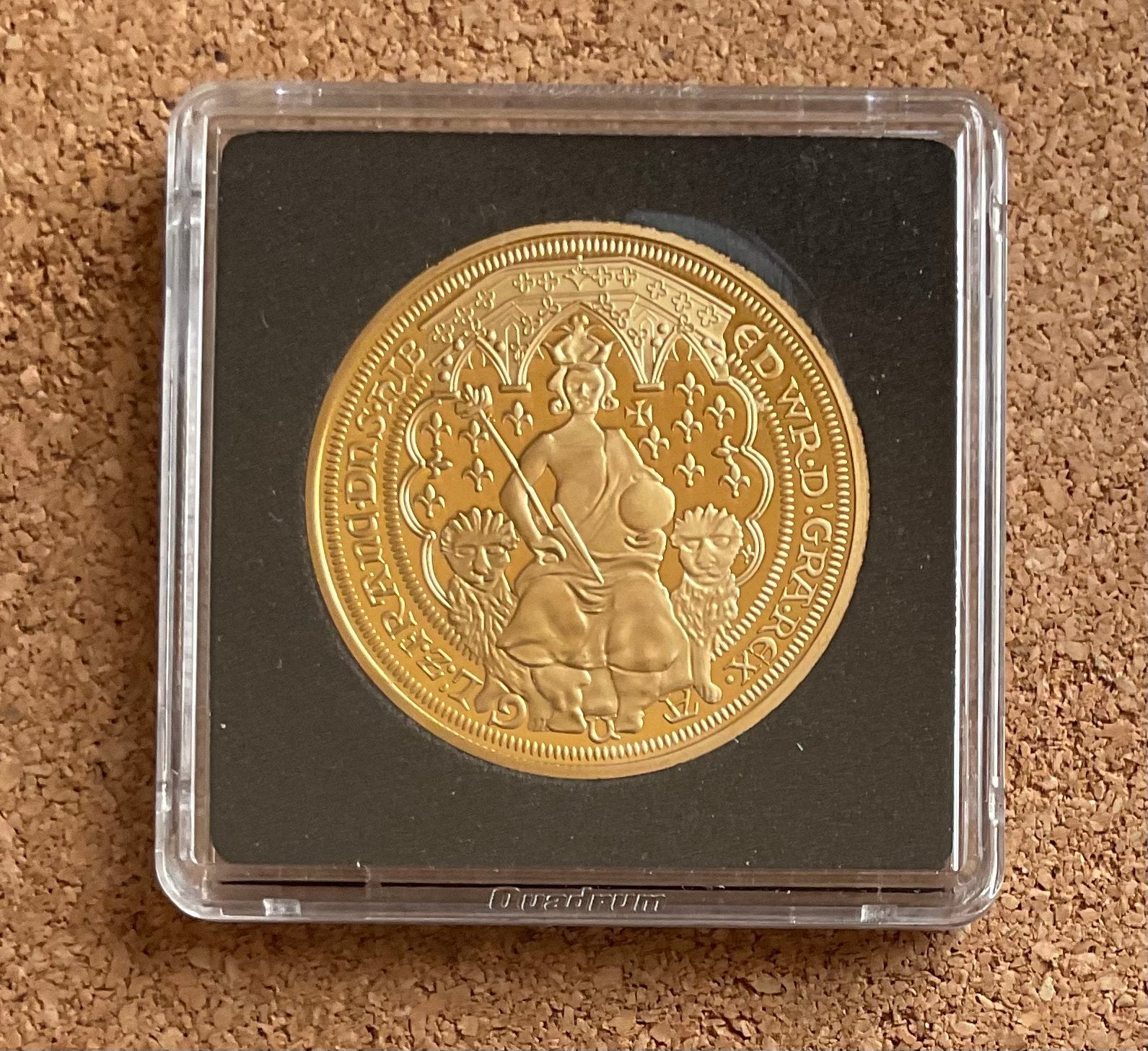 Munt Replica - Engeland - 1 Double-florin - Edward III 1344, Ophalen of Verzenden, Overige materialen, Buitenland
