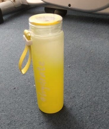 Waterfles glas geel, Overige typen, Ophalen of Verzenden, Nieuw, Glas