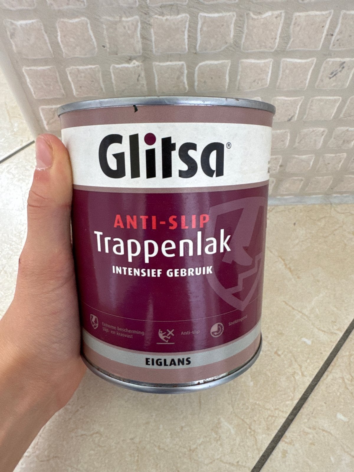Gebruikte Glitsa Anti-Slip Trappenlak - Eiglans, Ophalen, Overige kleuren, Zo goed als nieuw, Lak