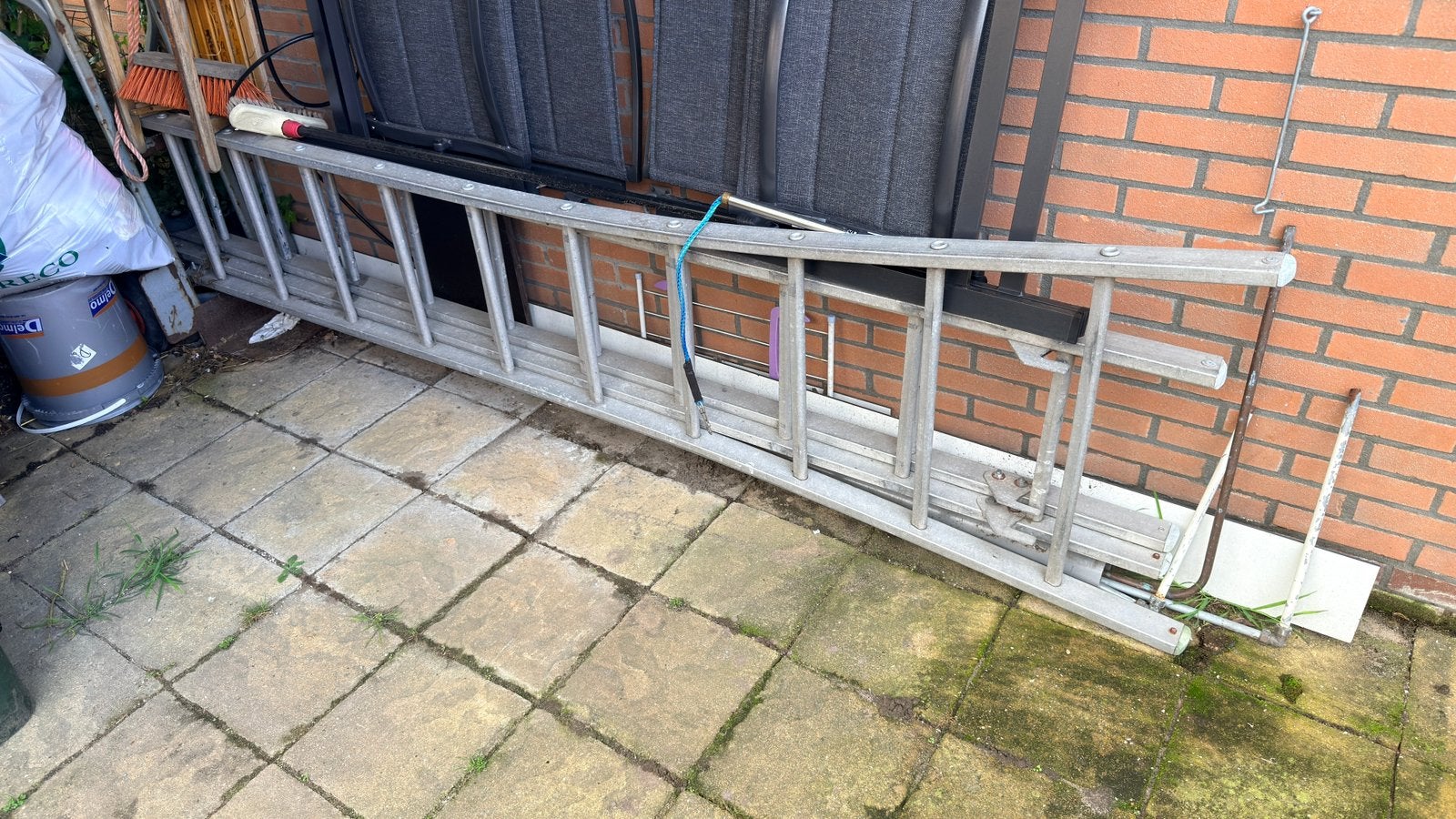Ladder drie delig, Ophalen, Gebruikt, Ladder, Opvouwbaar of Inschuifbaar