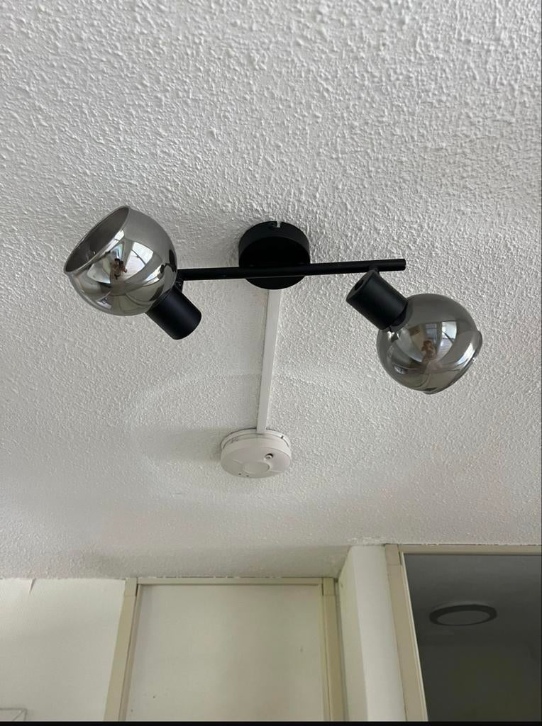 Moderne hanglampen en plafondspot - set of los te koop, Ophalen of Verzenden, Zo goed als nieuw, Glas, 75 cm of meer