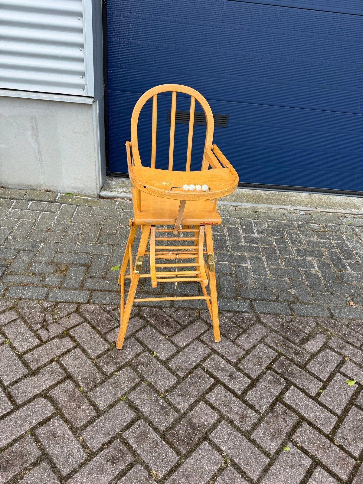 Combel houten kinderstoel - Vintage, Ophalen of Verzenden, Gebruikt, Overige typen, Afneembaar eetblad