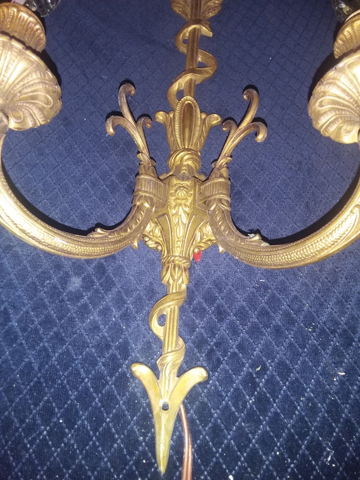 Massief messing 45 cm antieke kandelaar, Ophalen of Verzenden, Koper of Brons