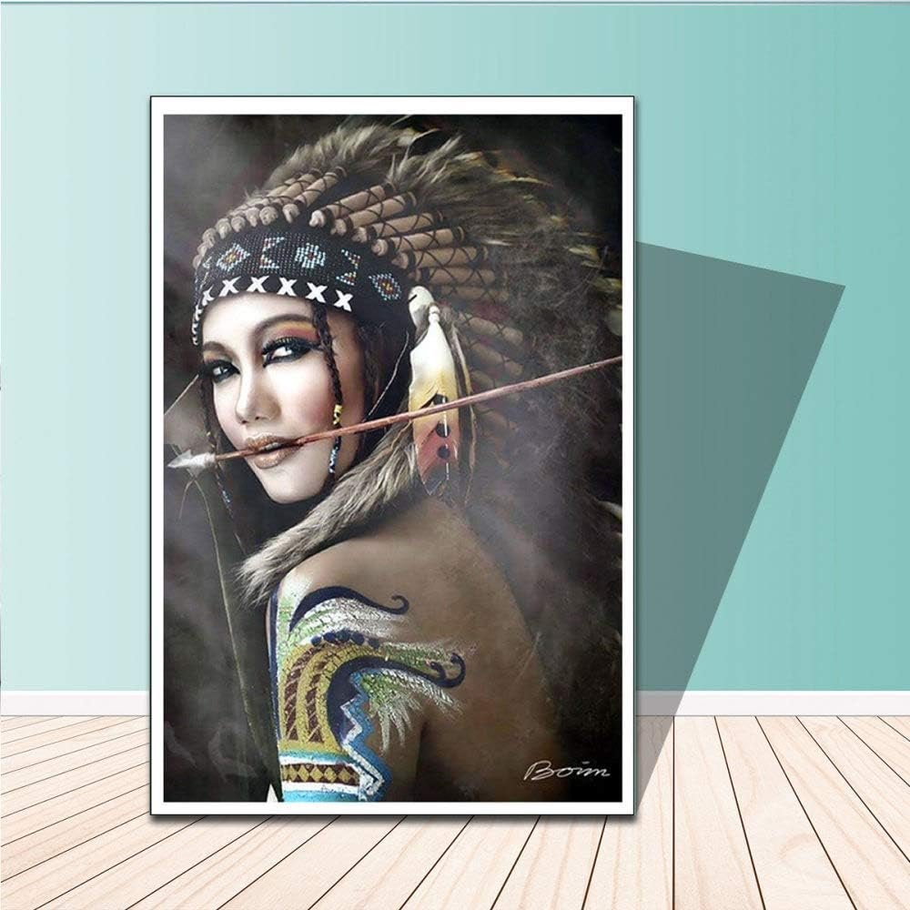 Nieuwe Canvas foto, indiase krijgerster, 60 x 90 cm, Nieuw, Ophalen of Verzenden, Print, 75 – 100