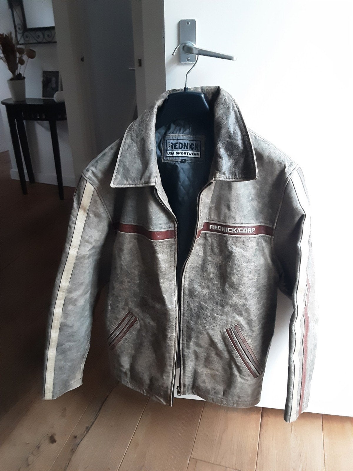 Stoer Rednick Leren Jack Maat L - Vintage Look, Kleding | Heren, Jassen | Zomer, Maat 52/54 (L), Bruin, Ophalen of Verzenden, Rednick
