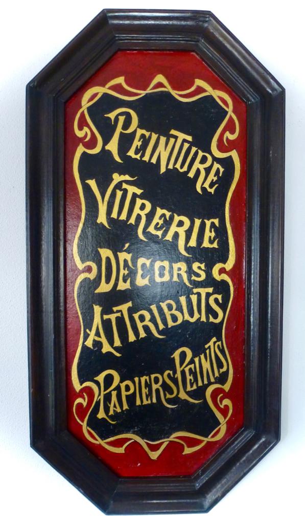 Handgeschilderd Frans reclame bord / kunst / Art Nouveau, Reclamebord, Zo goed als nieuw, DeKameraadschap, Dj.kammeraat@telfort.nl