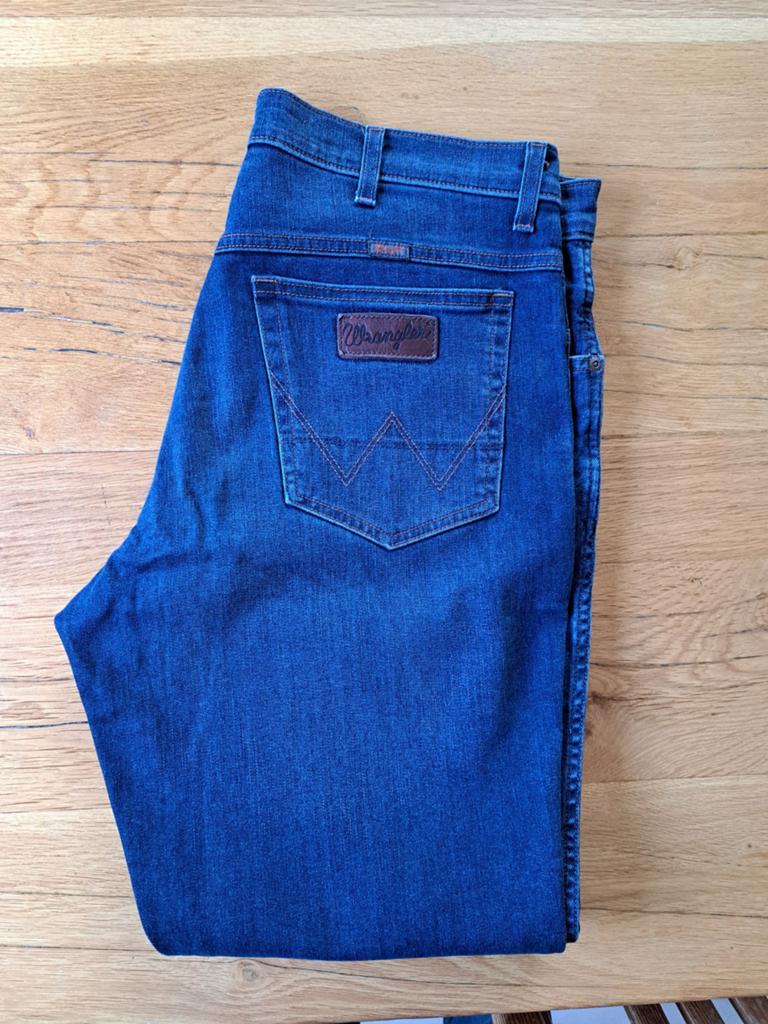 Wrangler Texas Stretch Jeans W36 L32 - Zo goed als nieuw, W36 - W38 (confectie 52/54), Blauw, Wrangler, Ophalen of Verzenden