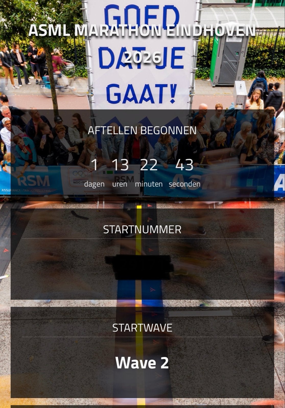 ASML Kwart Marathon Eindhoven 2026 Startnummer, Overige typen, Nieuw, Hardlopen, Ophalen