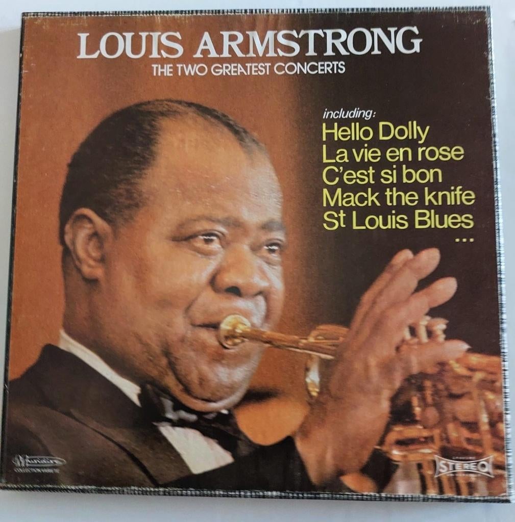 Box : Louis Armstrong – The Two Greatest Concerts, 1960 tot 1980, Ophalen of Verzenden, Zo goed als nieuw, 12 inch