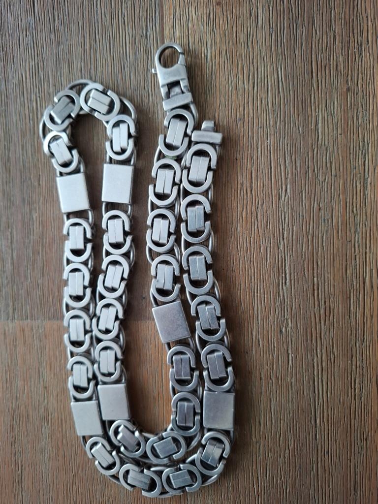Mooie dikke zilveren konings ketting zgan, Ophalen, Zo goed als nieuw, Zilver, Zilver