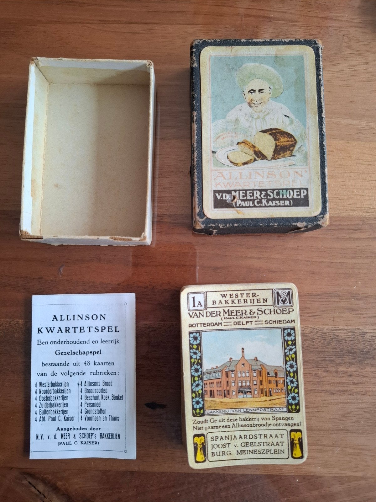 Vintage Allinson Kwartetspel van V.D. Meer & Schoep 1915, Verzamelen, Ophalen of Verzenden, Gebruikt, Kwartet(ten)
