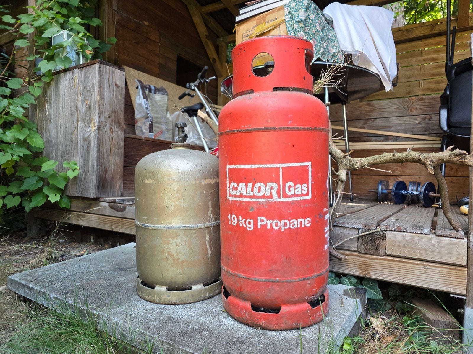 Gasflessen: 13kg Butaan en 19kg Propaan (leeg), Ophalen, Gebruikt, Calor Gas, Schneider Bisch