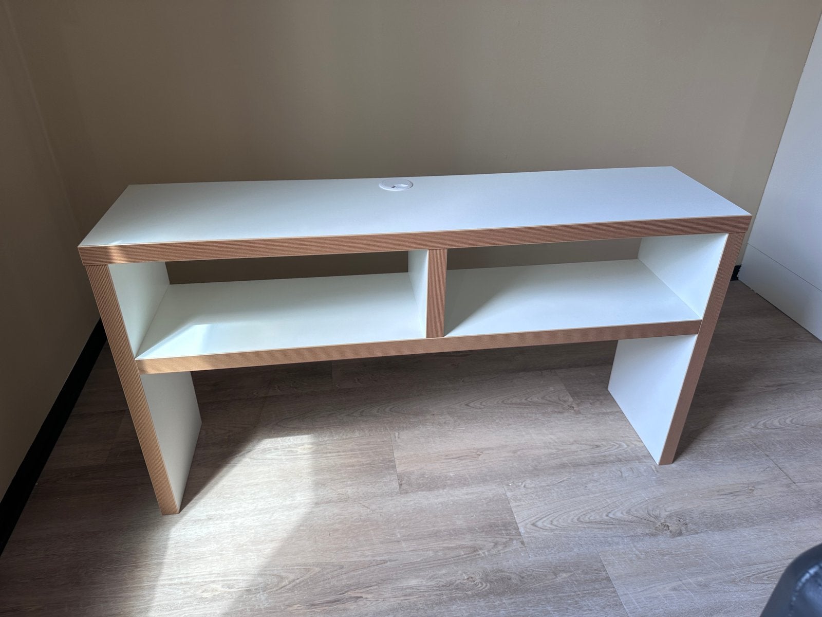 Wit houten tv-meubel / sidetable met opbergruimte, Ophalen, 100 tot 150 cm, Zo goed als nieuw, Overige houtsoorten