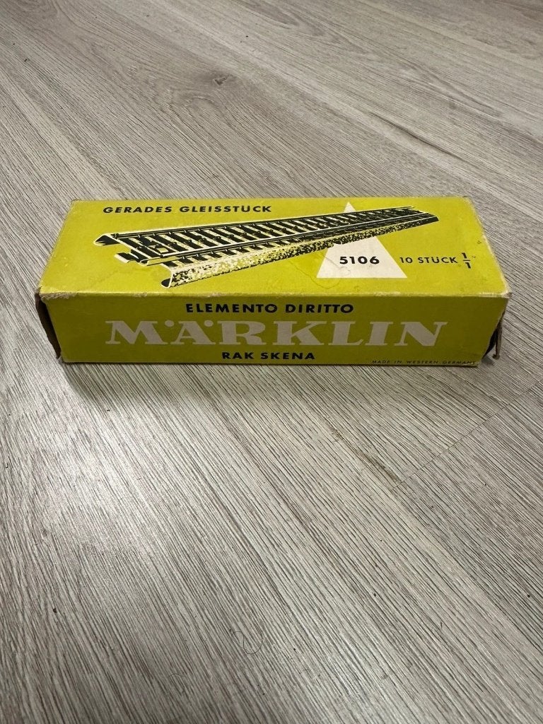 Vintage Märklin 5106 H0 M-rails 10 stuks in originele doos, Wisselstroom, Ophalen of Verzenden, Märklin, Nieuw