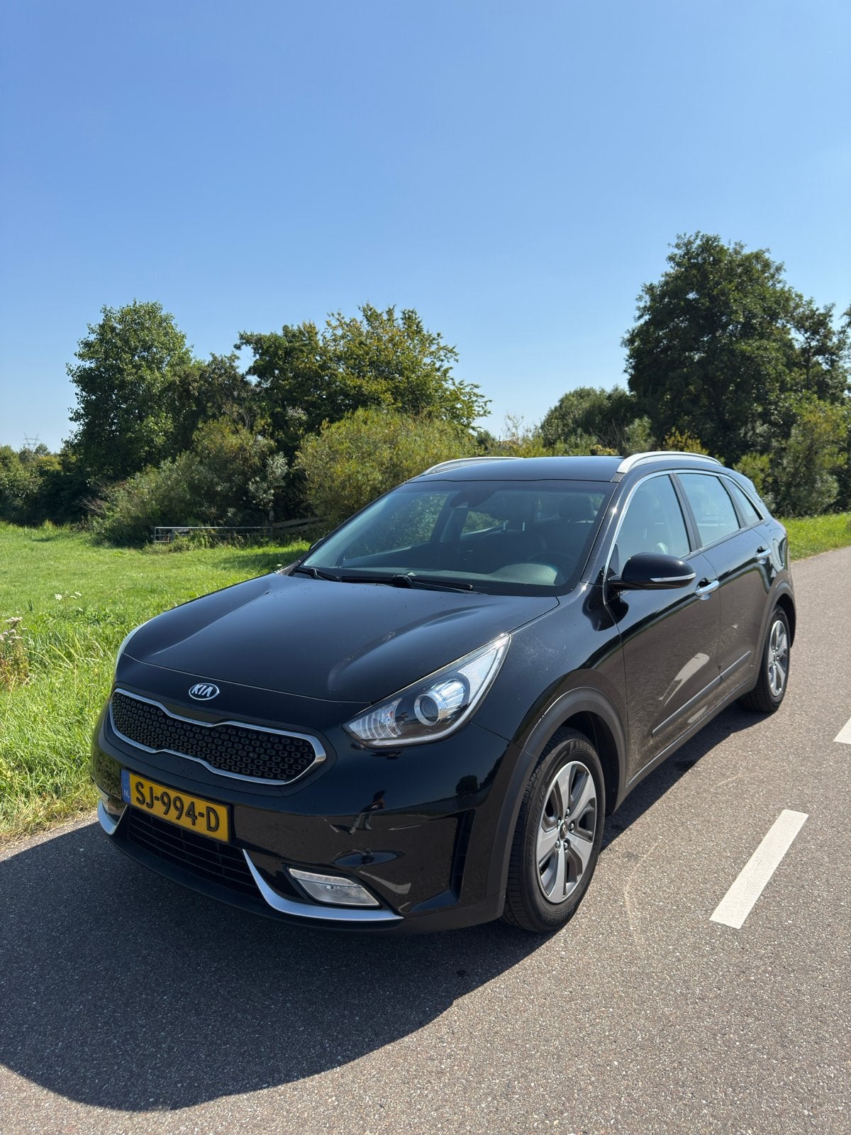 Kia Niro 1.6 GDi Hybrid 141pk Dct6 2018 Zwart, 1580 cc, Zwart, Origineel Nederlands, 75 €/maand