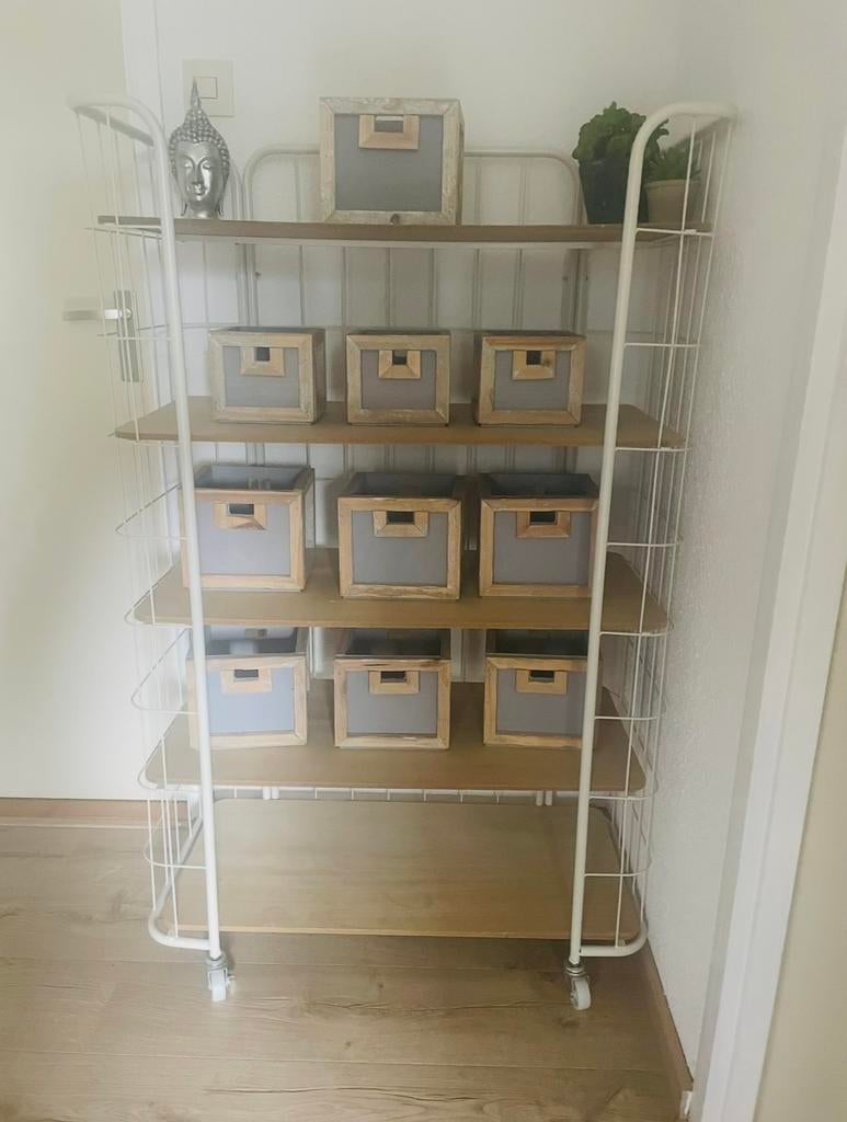 10 Houten opbergboxen, Huis en Inrichting, Kasten | Overige, Ophalen, Zo goed als nieuw