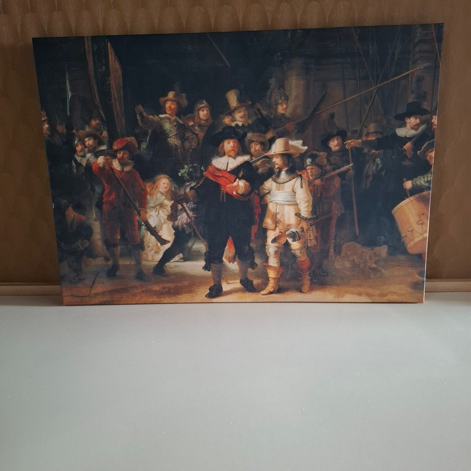 De Nachtwacht reproductie op canvas, Ophalen