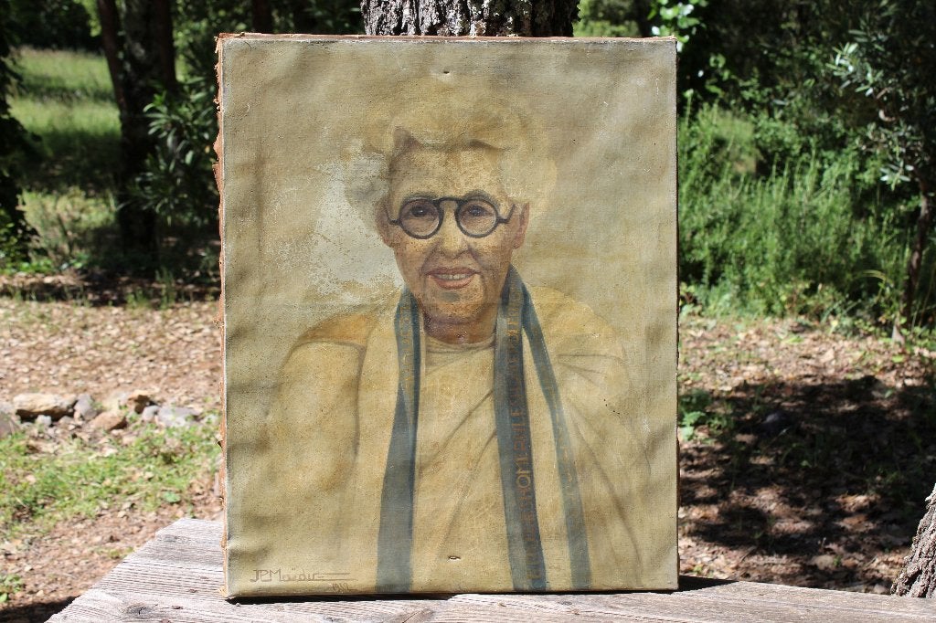 Brocante - Oud schilderij, portret Annie Besant!, Ophalen, Gesigneerd, Olieverf, Portret