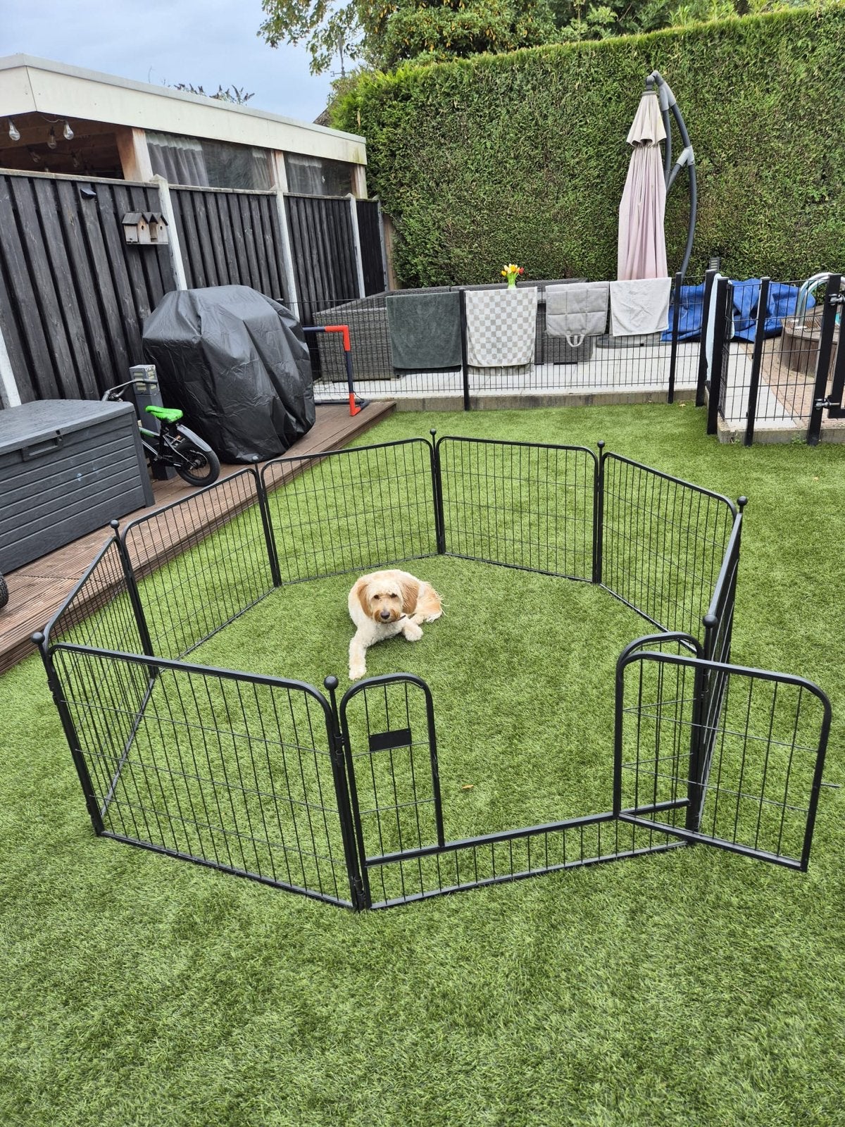 Hondenren / Puppyren / Bench met deur – 8 panelen, Ophalen, Zo goed als nieuw