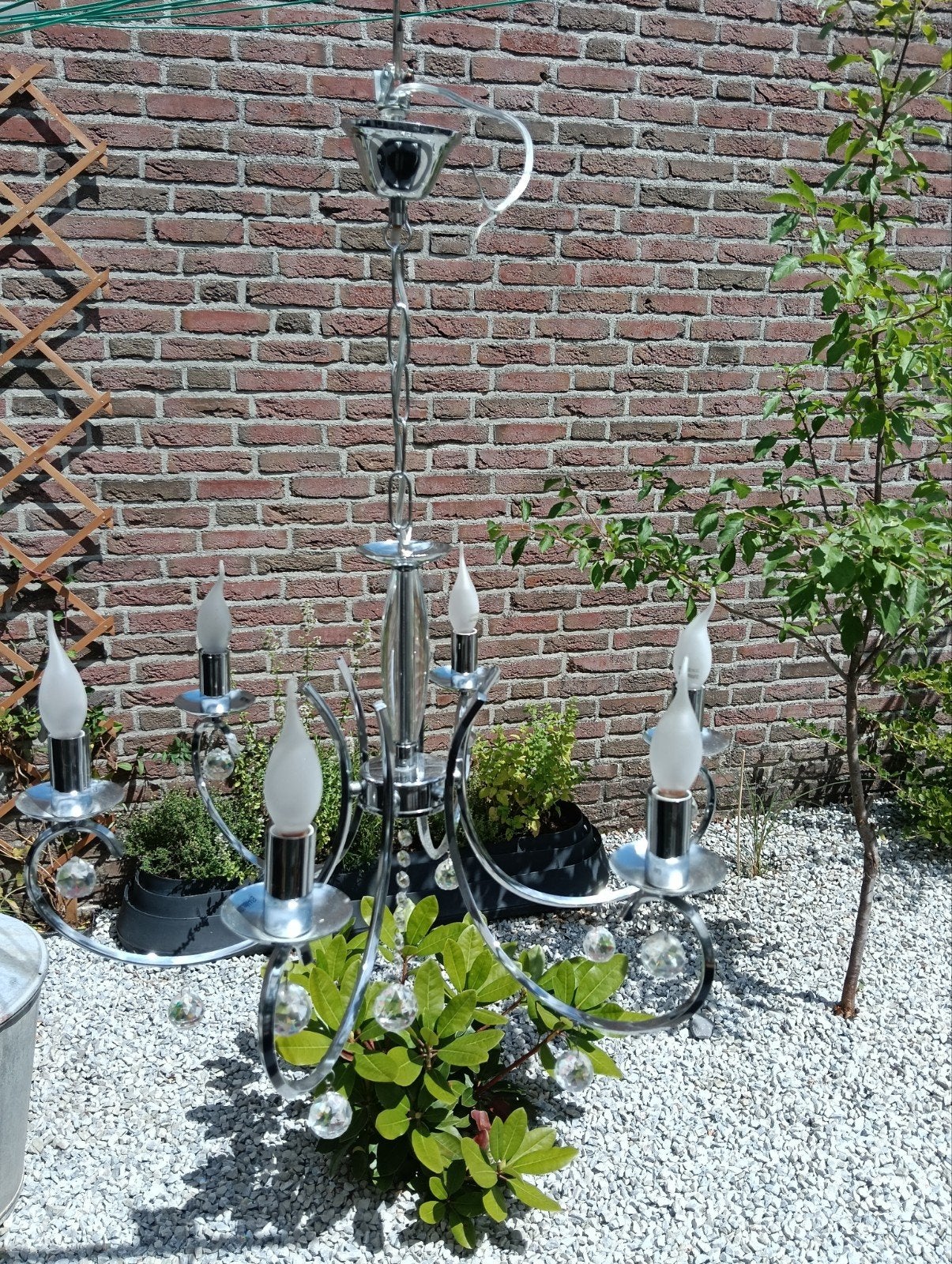 Moderne Kroonluchter - Honsel Leuchten (6x E14), E14 (klein), Ophalen of Verzenden, Zo goed als nieuw, Metaal