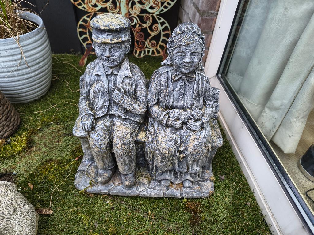 betonnen beeldje tuin, Tuin en Terras, Ophalen, Gebruikt, Beton, Mensenbeeld