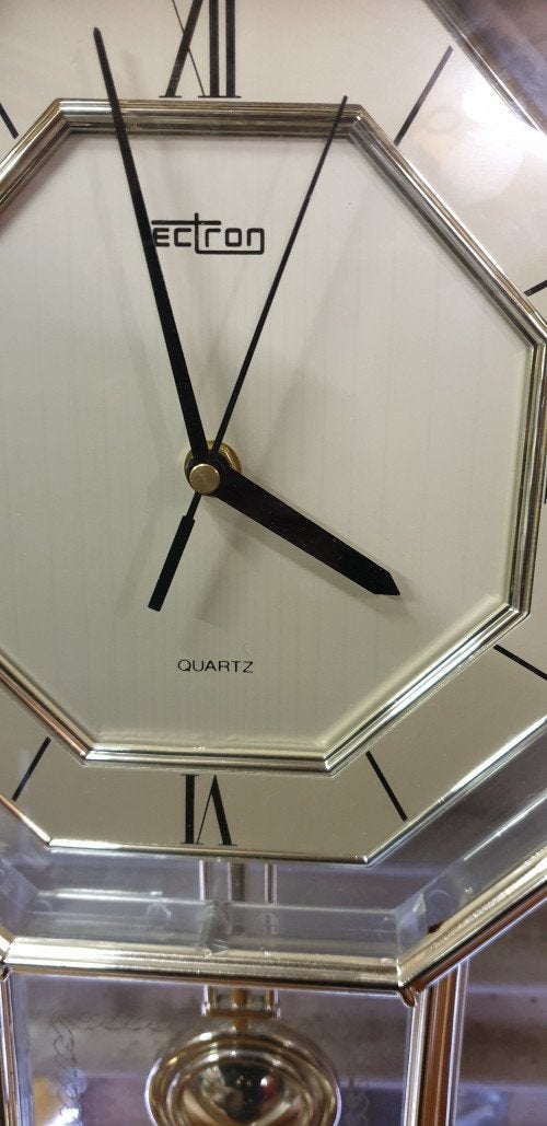 wandklok goud kleurig quartz ectron, Ophalen of Verzenden, 'T Olde Gre-j, Info@toldegrej.nl, Endepoelstraat 20f Didam